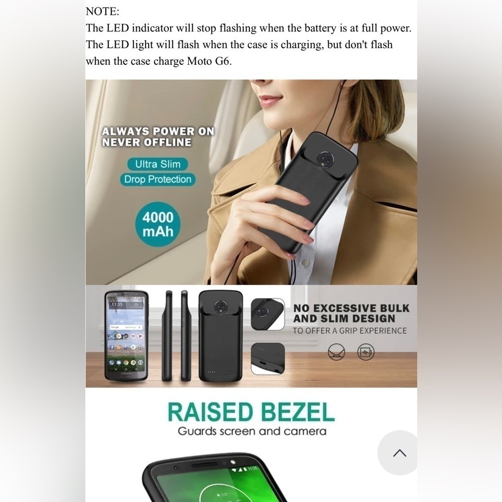 NEWDERY Slim Power Case for MOTO G6 Power Bank Hard to Find - Picture 10 of 16